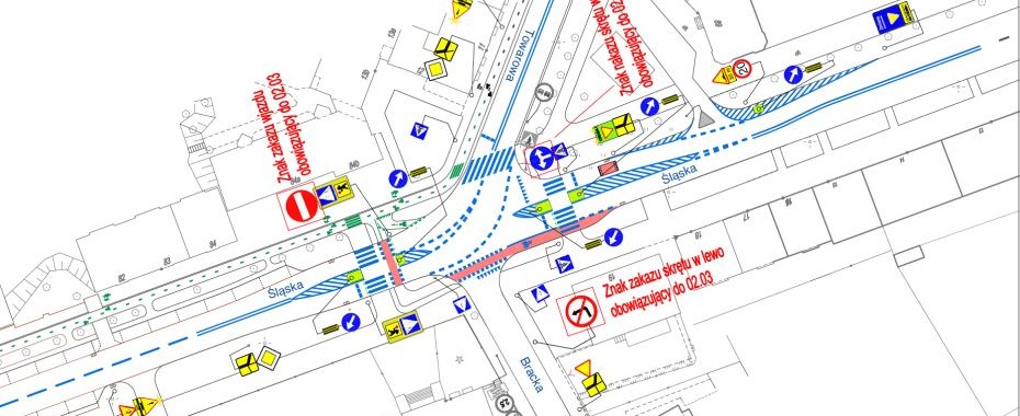 Zmiana organizacji ruchu – pierwszeństwo na skrzyżowaniu Towarowa-Śląska-Bracka