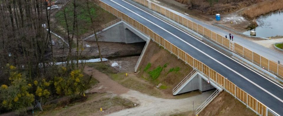 Obwodnica Strzelec Krajeńskich w ciągu DK22 na wysokości stawów karpiowych